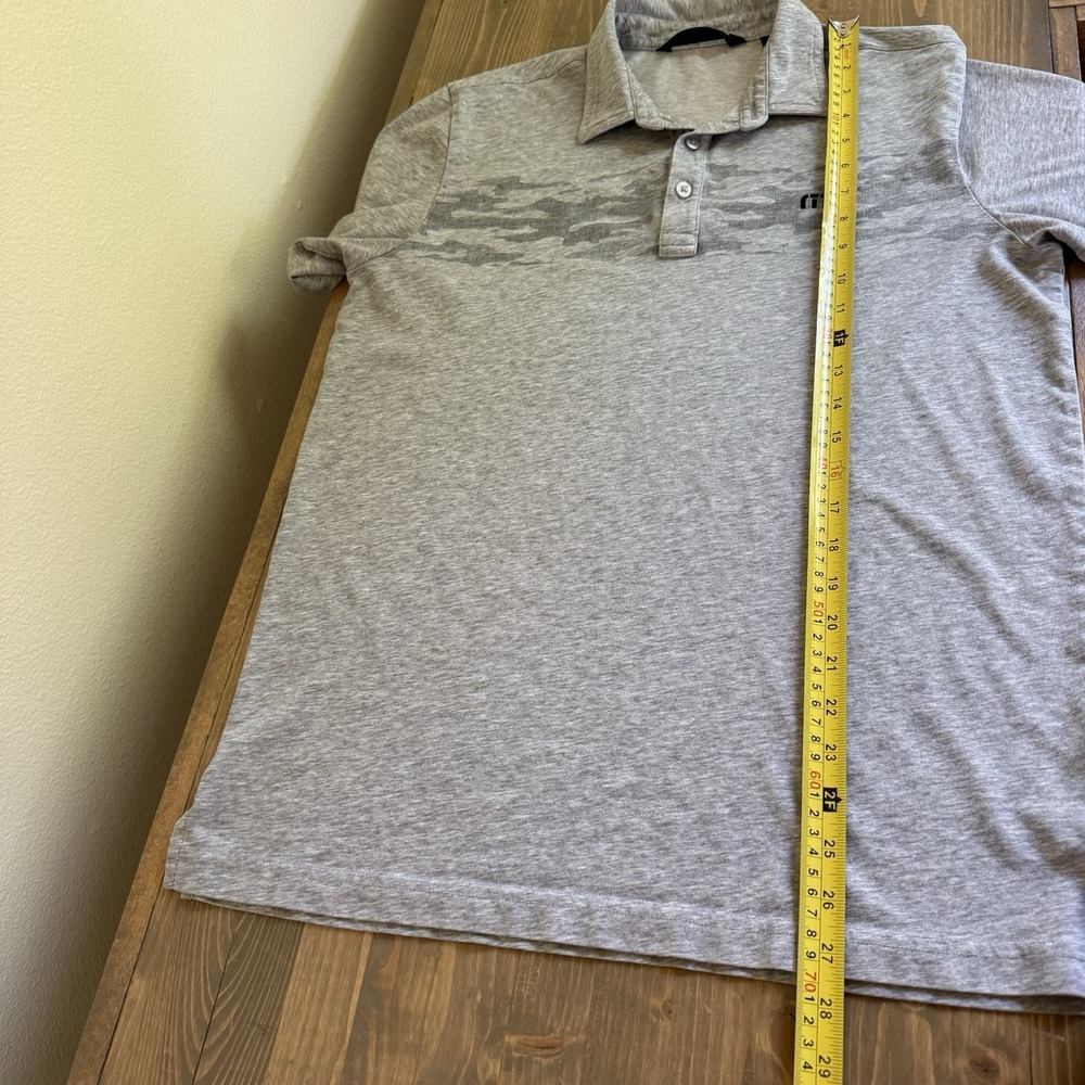 Travis Mathew Men's Medium Grey Camo Short Sleeve Polo Collar Shirt Golf - Picture 8 of 8